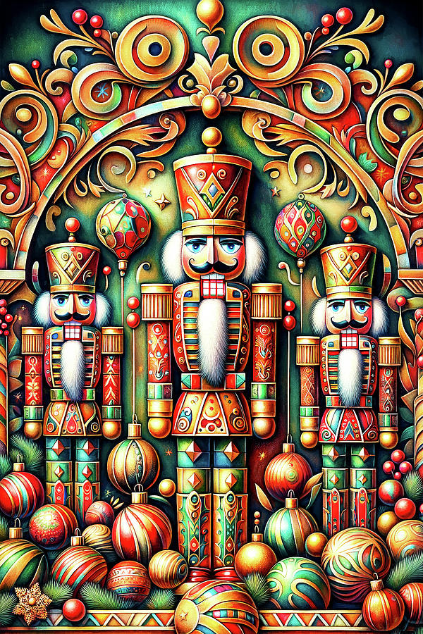 Nutcrackers on Guard Digital Art by Peggy Collins