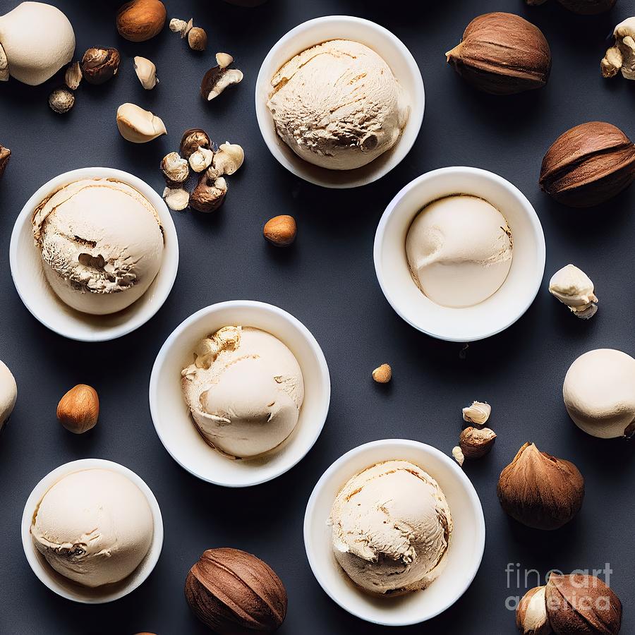 Nuts Ice Cream On Seamless Texture Tile Digital Art by Benny Marty