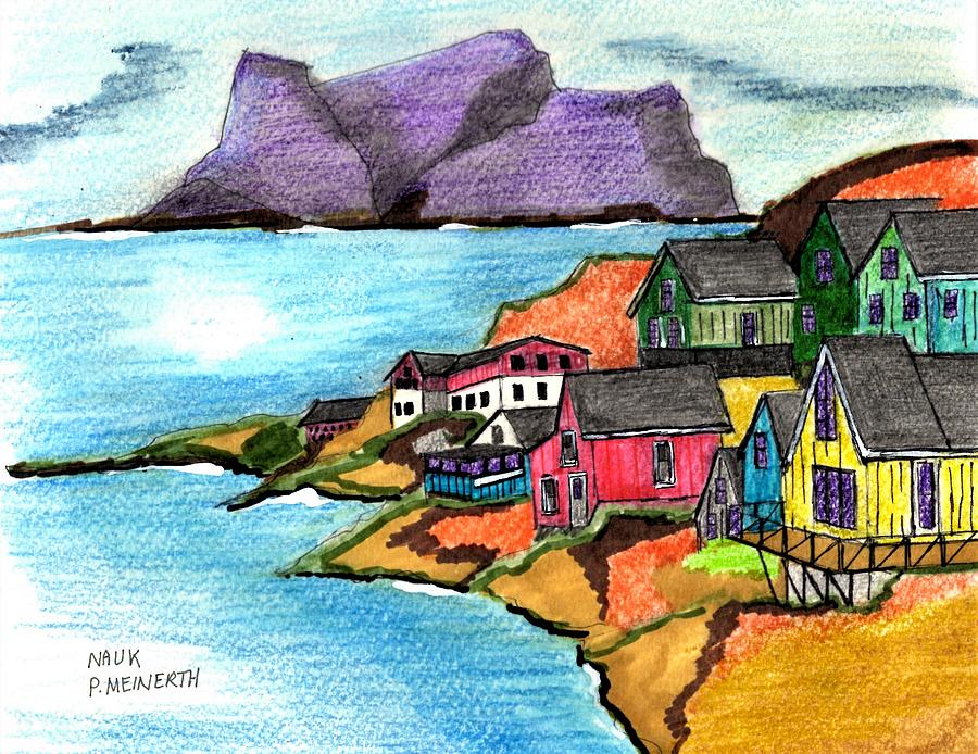 Nuuk Greenland Drawing by Paul Meinerth