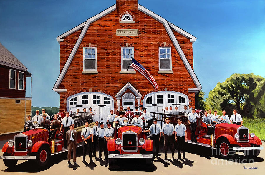 Firefighters Painting - Newington Fire Department by Paul Walsh