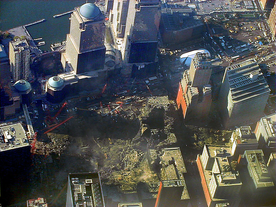 NY 911 Crash Site From Plane Photograph by Bill Owen - Fine Art America