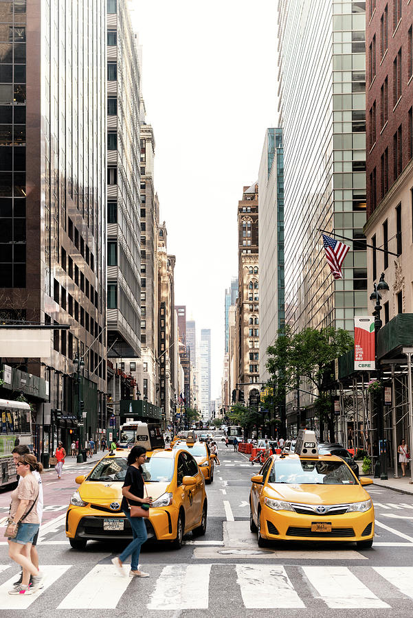 NY CITY - New York Yellow Cabs Photograph by Philippe HUGONNARD