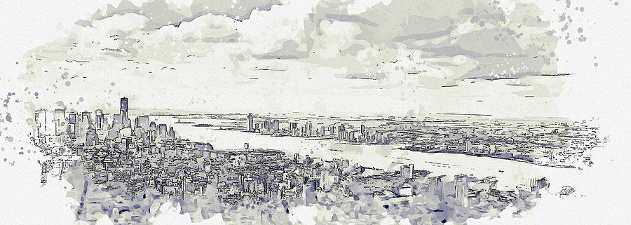 Ny - Empire State View, Ca 2021 By Ahmet Asar, Asar Studios Painting