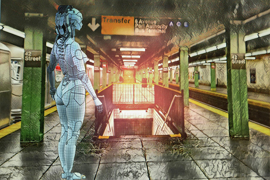 N.Y.  Transit Robo Experimental  Commuter  Digital Art by Dennis Baswell