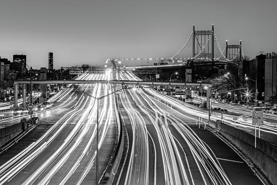 NY Rush Hour Chaos BW Photograph by Susan Candelario
