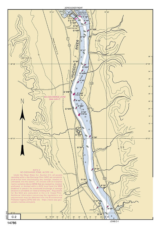 Ny State Barge Canal System Hudson River Noaa Chart 1478611 Digital Art By Nautical Chartworks