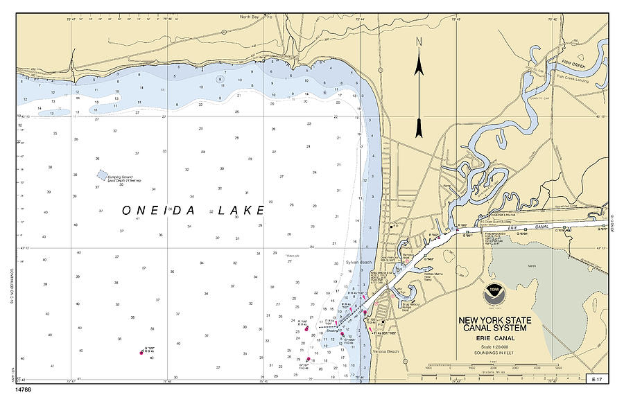 Ny State Barge Canal System Oneida Lake-fish Creek, Noaa Chart 14786_53 ...