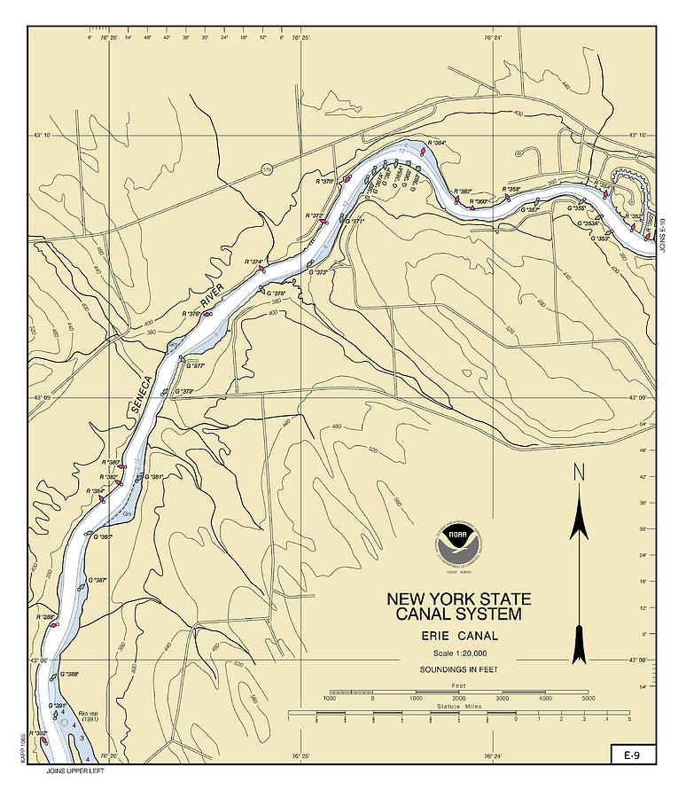 Ny State Barge Canal System Seneca River Noaa Chart 1478644 Digital Art By Nautical Chartworks