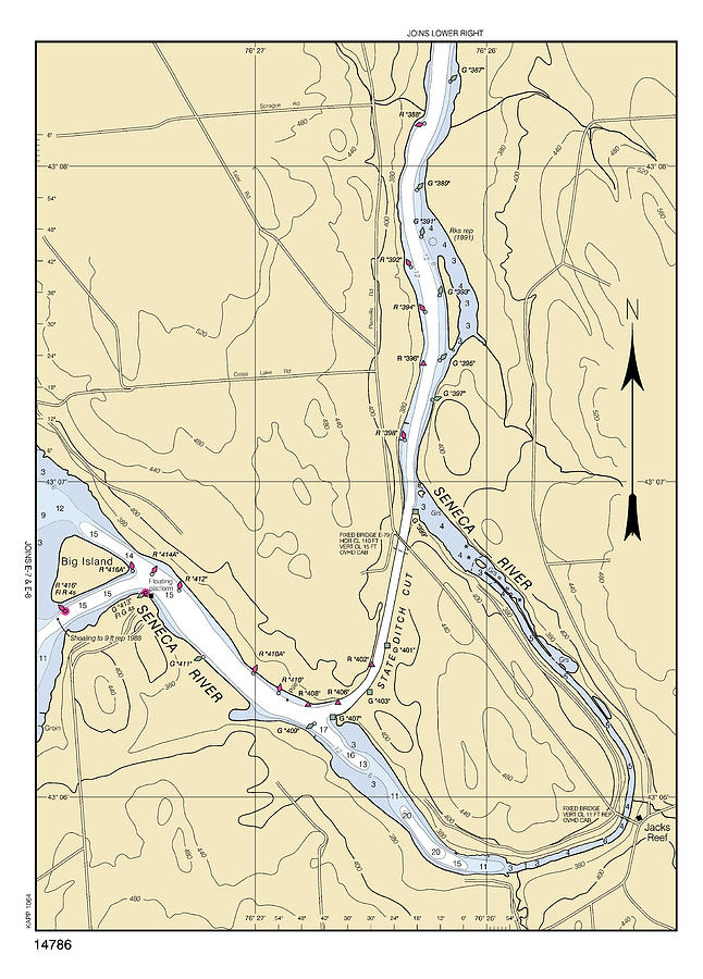 Ny State Barge Canal System Seneca River-state Ditch Cut, Noaa Chart ...