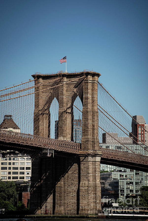Nyc-a Piece Of The Brooklyn Bridge Photograph by Judy Wolinsky