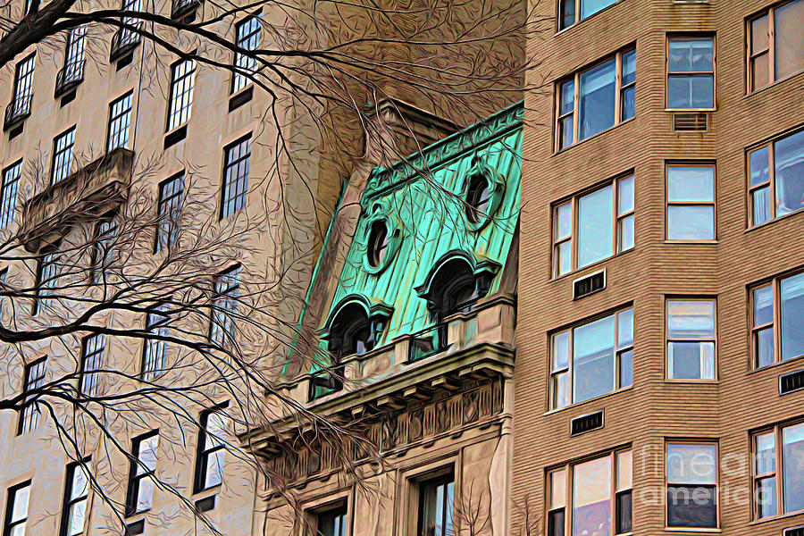 NYC Architecture 3 Mixed Media by Chuck Kuhn