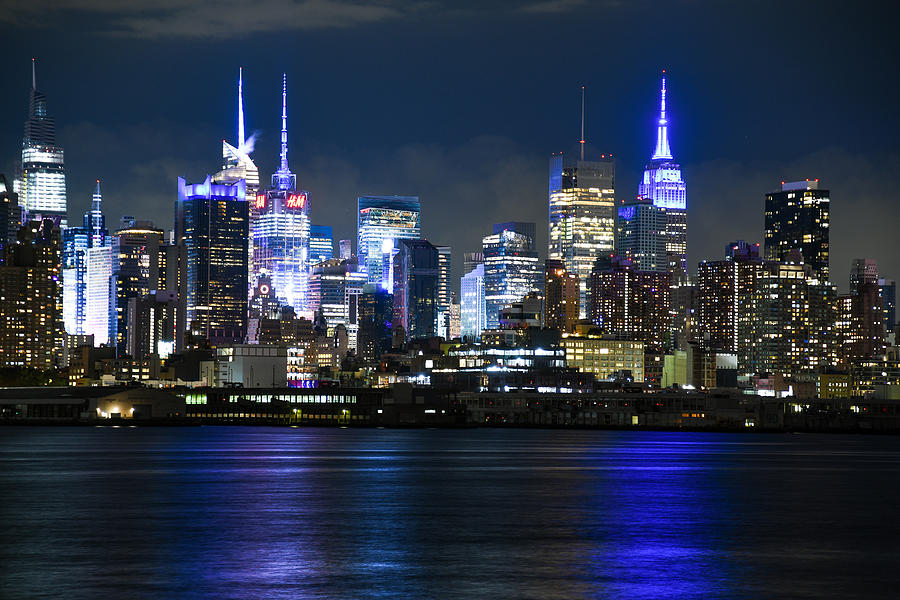 NYC Blue Night Photograph by Natalia Baquero