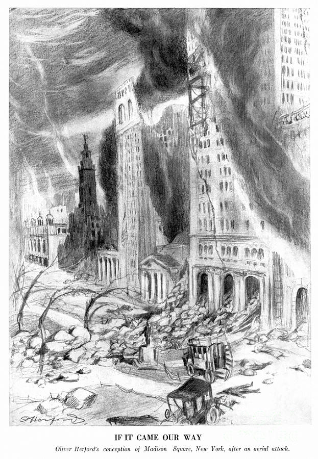 Nyc Destruction, 1914 Drawing by Oliver Herford