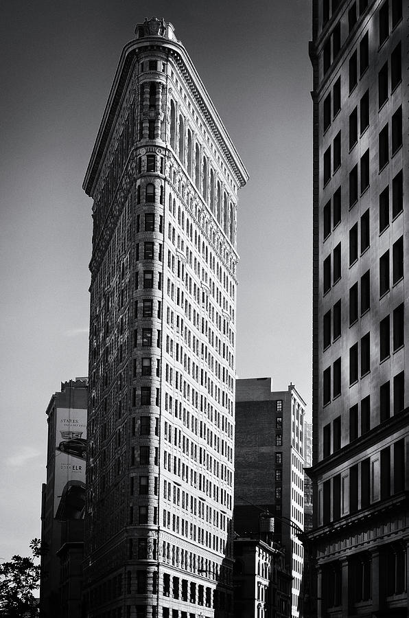 NYC Flat Iron Building BW Photograph by Laura Fasulo