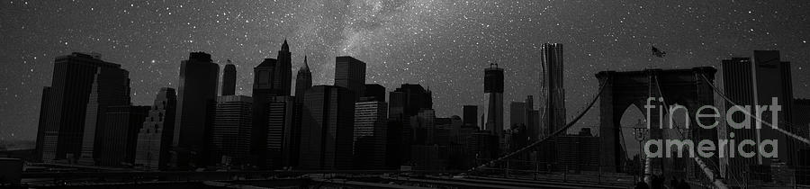 NYC Galaxy Skyline Awesome Black White Panorama Photograph by Chuck Kuhn NYC Galaxy Skyline Awesome Black White Panorama Photograph by Chuck Kuhn