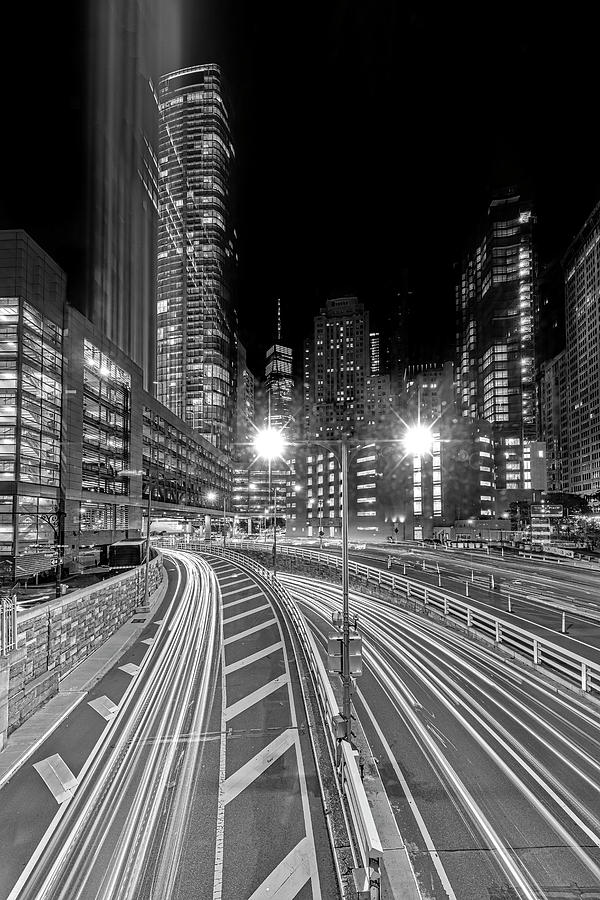 NYC Helix To Battery Tunnel BW Photograph by Susan Candelario