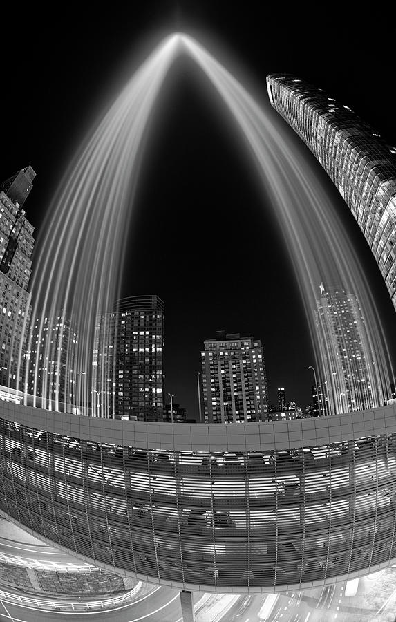 NYC Lights Installation BW Photograph by Susan Candelario