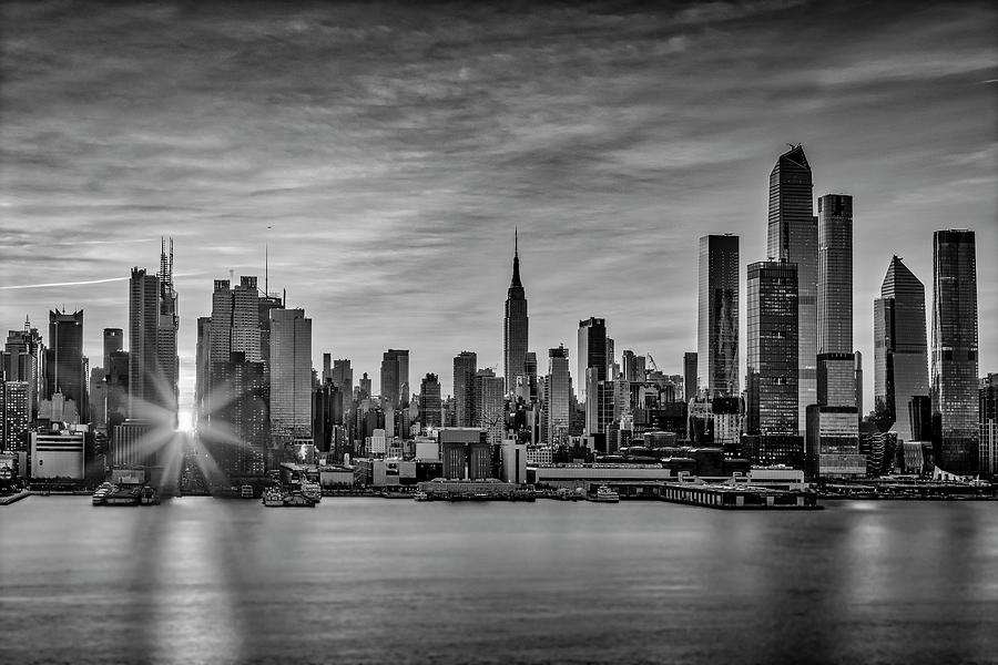 NYC Manhattanhenge BW Photograph by Susan Candelario