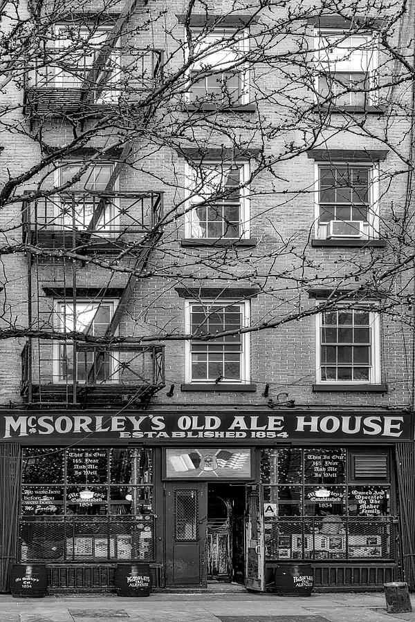 NYC McSorleys Est 1854  BW Photograph by Susan Candelario