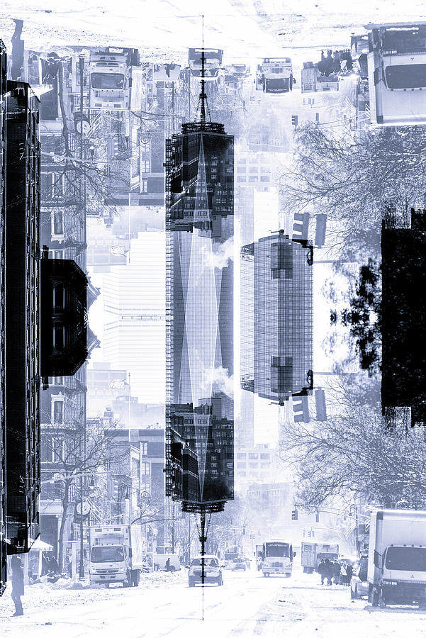 NYC Reflection - 1WTC Skyblue Digital Art by Philippe HUGONNARD