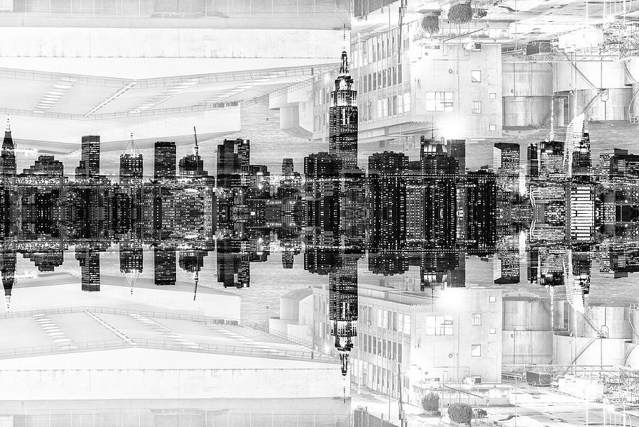 NYC Reflection - BW Manhattan Business Digital Art by Philippe HUGONNARD