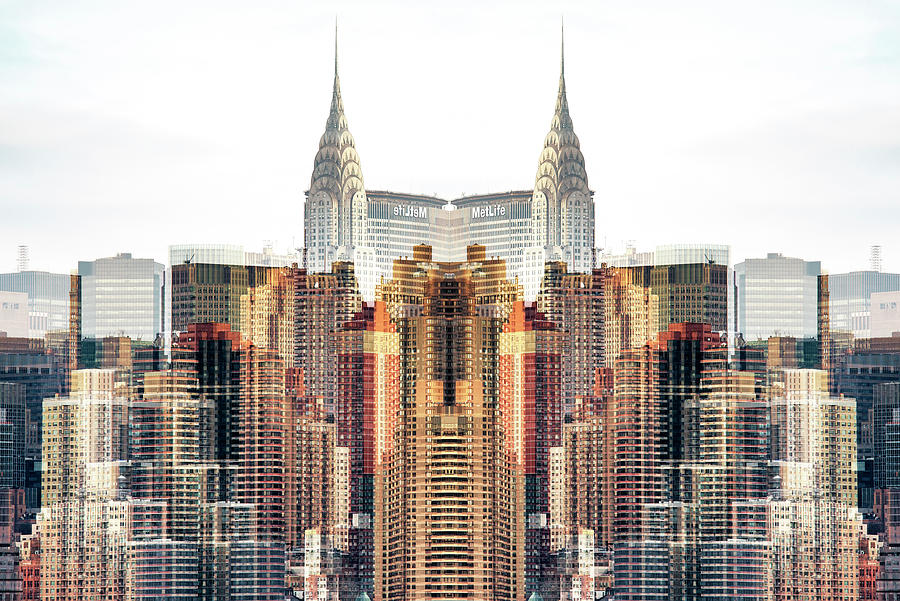 NYC Reflection - Chrysler Digital Art by Philippe HUGONNARD