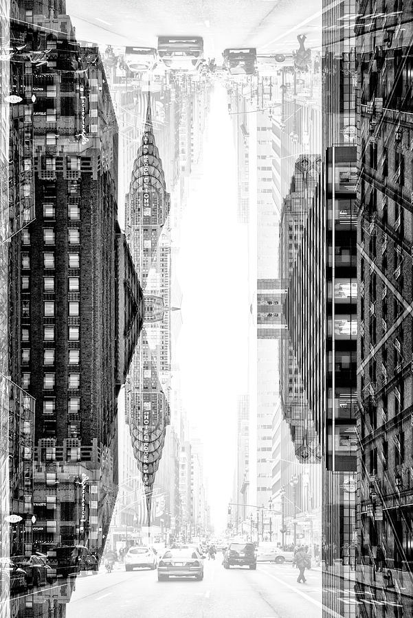 NYC Reflection - Chrysler Street BW Digital Art by Philippe HUGONNARD