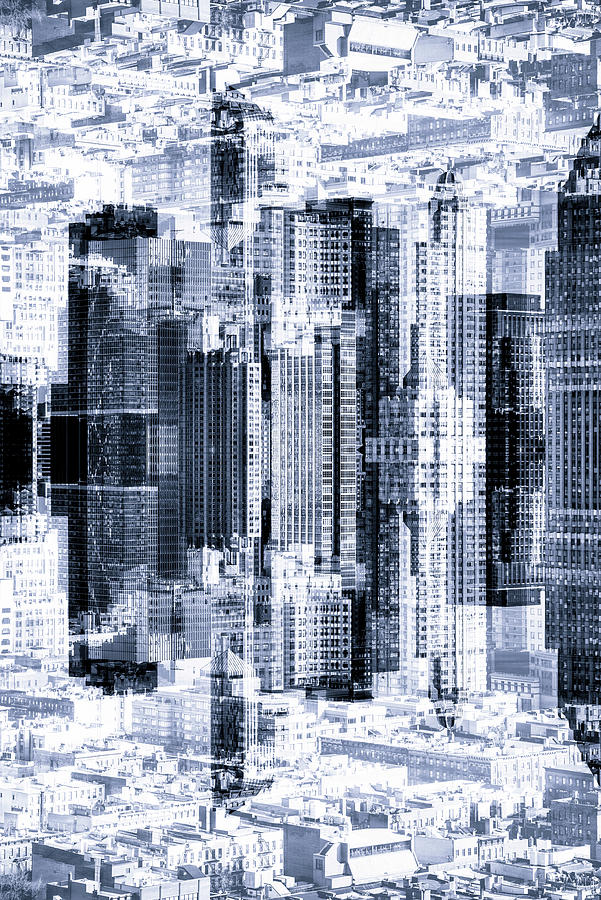 NYC Reflection - Manhattan Blue Tangle Digital Art by Philippe HUGONNARD