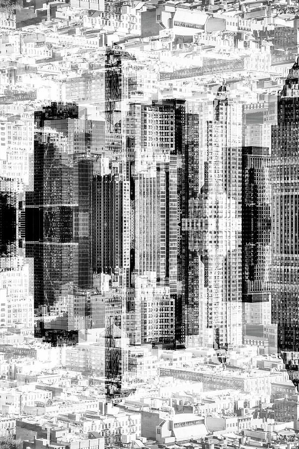 NYC Reflection - Manhattan BW Tangle Digital Art by Philippe HUGONNARD