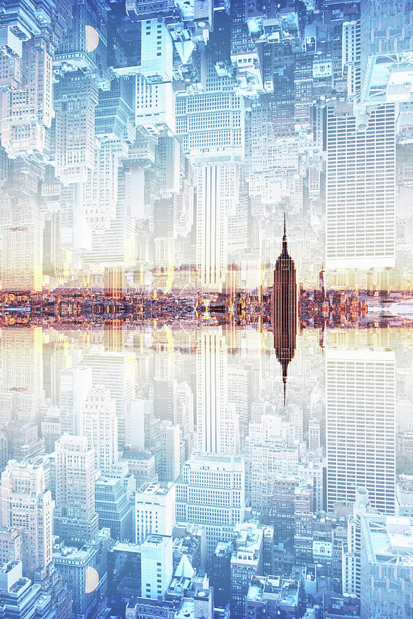NYC Reflection - Manhattan City Digital Art by Philippe HUGONNARD