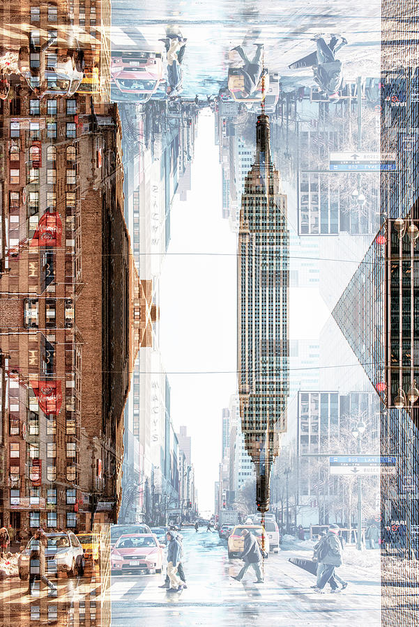 NYC Reflection - Manhattan Crossing Digital Art by Philippe HUGONNARD