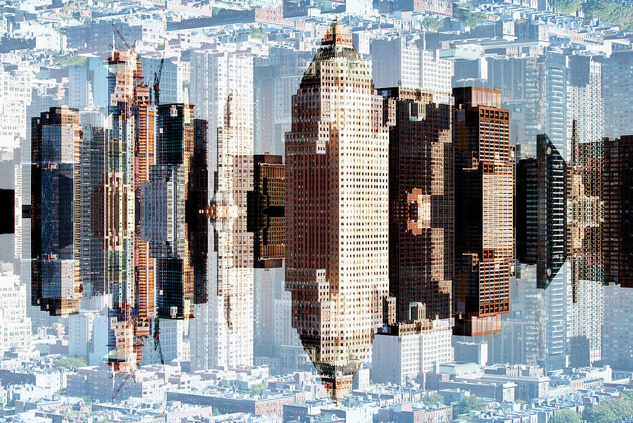 NYC Reflection - Manhattan District Digital Art by Philippe HUGONNARD