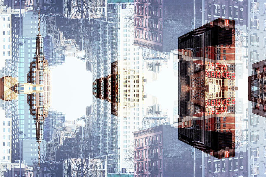 NYC Reflection - New Empire Digital Art by Philippe HUGONNARD