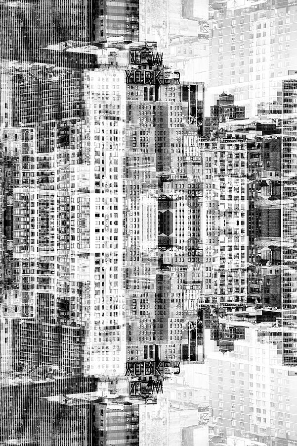 NYC Reflection - NewYorker BW Digital Art by Philippe HUGONNARD