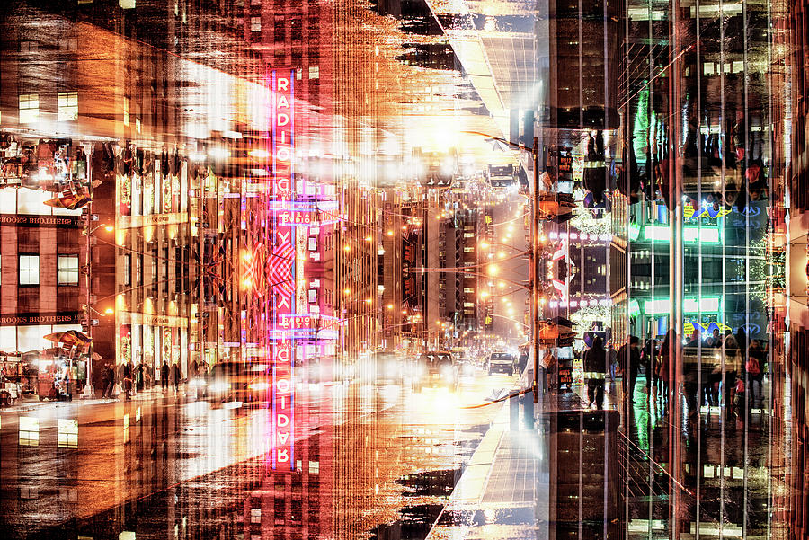 NYC Reflection - Radio City Digital Art by Philippe HUGONNARD