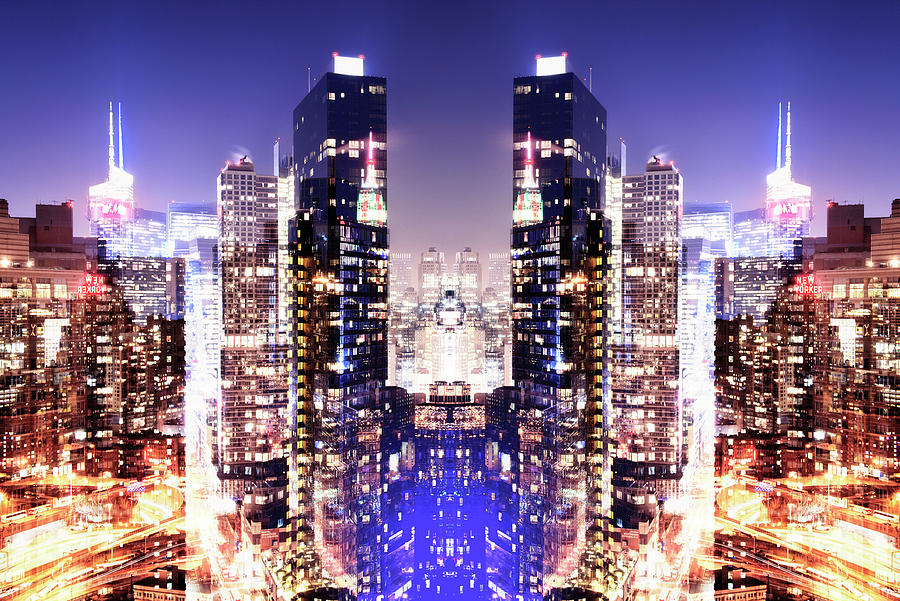 NYC Reflection - Skyscrapers Digital Art by Philippe HUGONNARD