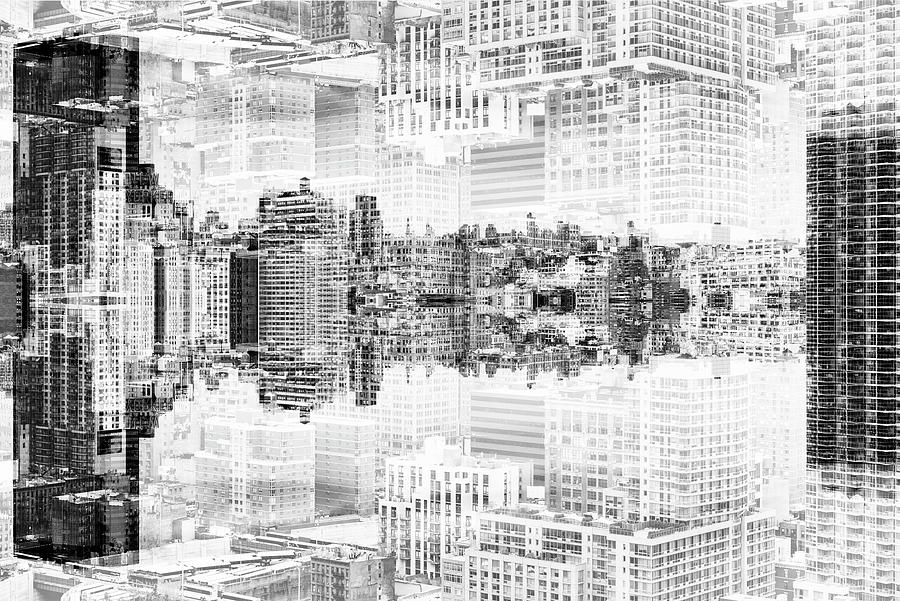 NYC Reflection - The BW Skyline Digital Art by Philippe HUGONNARD
