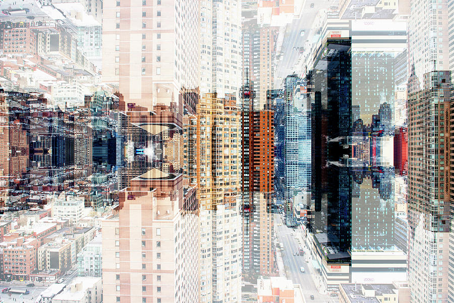 NYC Reflection - Times SQ Buildings Digital Art by Philippe HUGONNARD