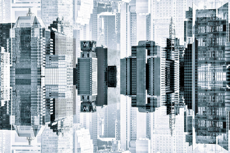 NYC Reflection - Times Square Babyblue Digital Art by Philippe HUGONNARD