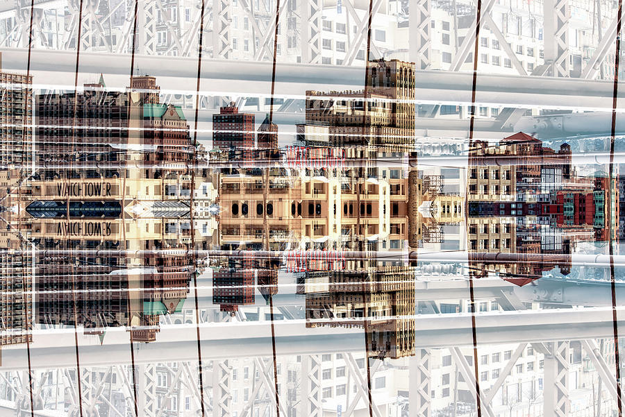 NYC Reflection - Watchtower Digital Art by Philippe HUGONNARD