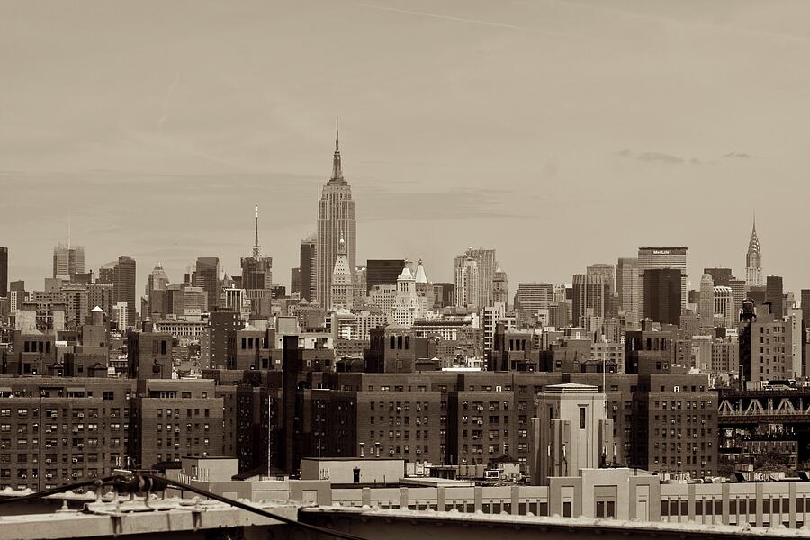 NYC Sepia Skyline, Iconic Empire State Silhouette Photograph by Travel Essayist NYC Sepia Skyline, Iconic Empire State Silhouette Photograph by Travel Essayist