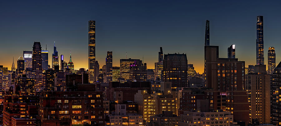 NYC Skyline Dusk Photograph by Susan Candelario
