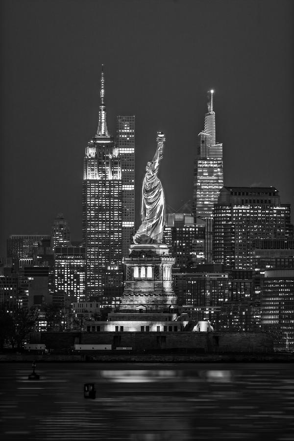 NYC Skyline Icons BW Photograph by Susan Candelario