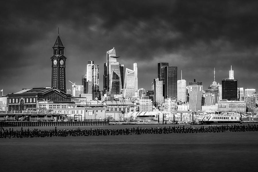 NYC Skyline Winter Day BW Photograph by Susan Candelario