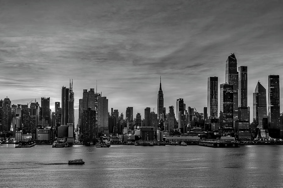 NYC Soltice Manhattanhenge BW  Photograph by Susan Candelario