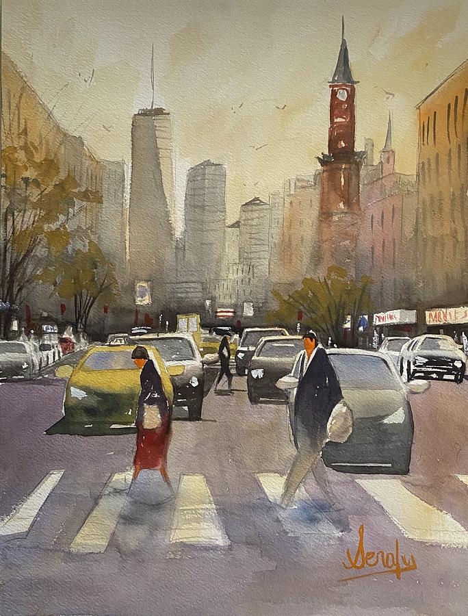 NYC Streets, Autumn  Painting by Scott Serafy