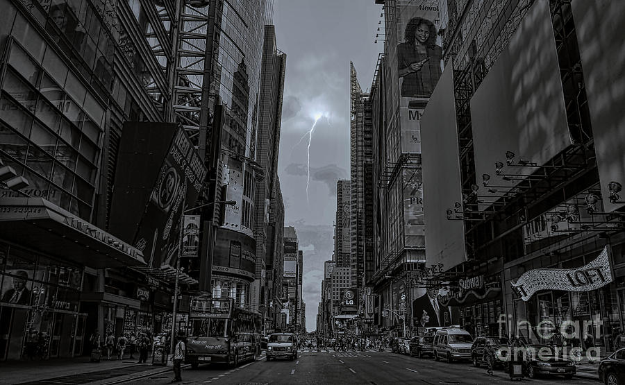 NYC Streets Thunder Architecture Mixed Media  Photograph by Chuck Kuhn