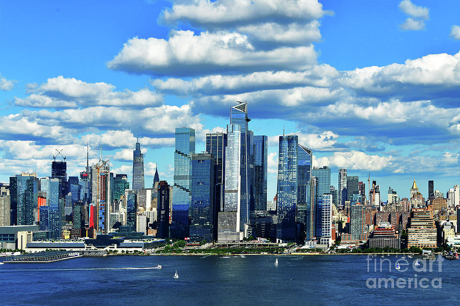 Nyc Summer Cloud Pyramid  In Blue And White Photograph