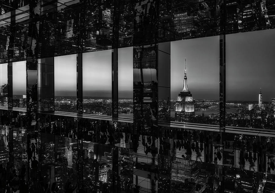 NYC Summit Sunset bw Photograph by Susan Candelario