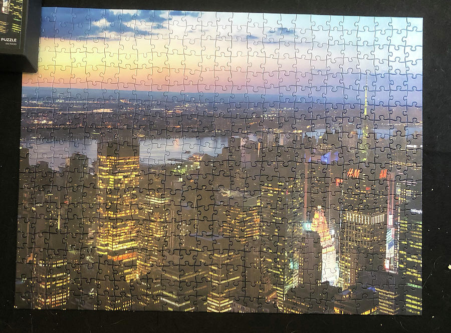 NYC Sunset Puzzle Finished Photograph by Sharon Popek